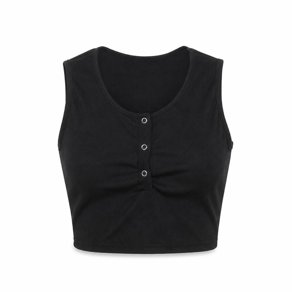 Nasty Gal Women’s Black Cropped Tank Top Size 4 Slim Fit
