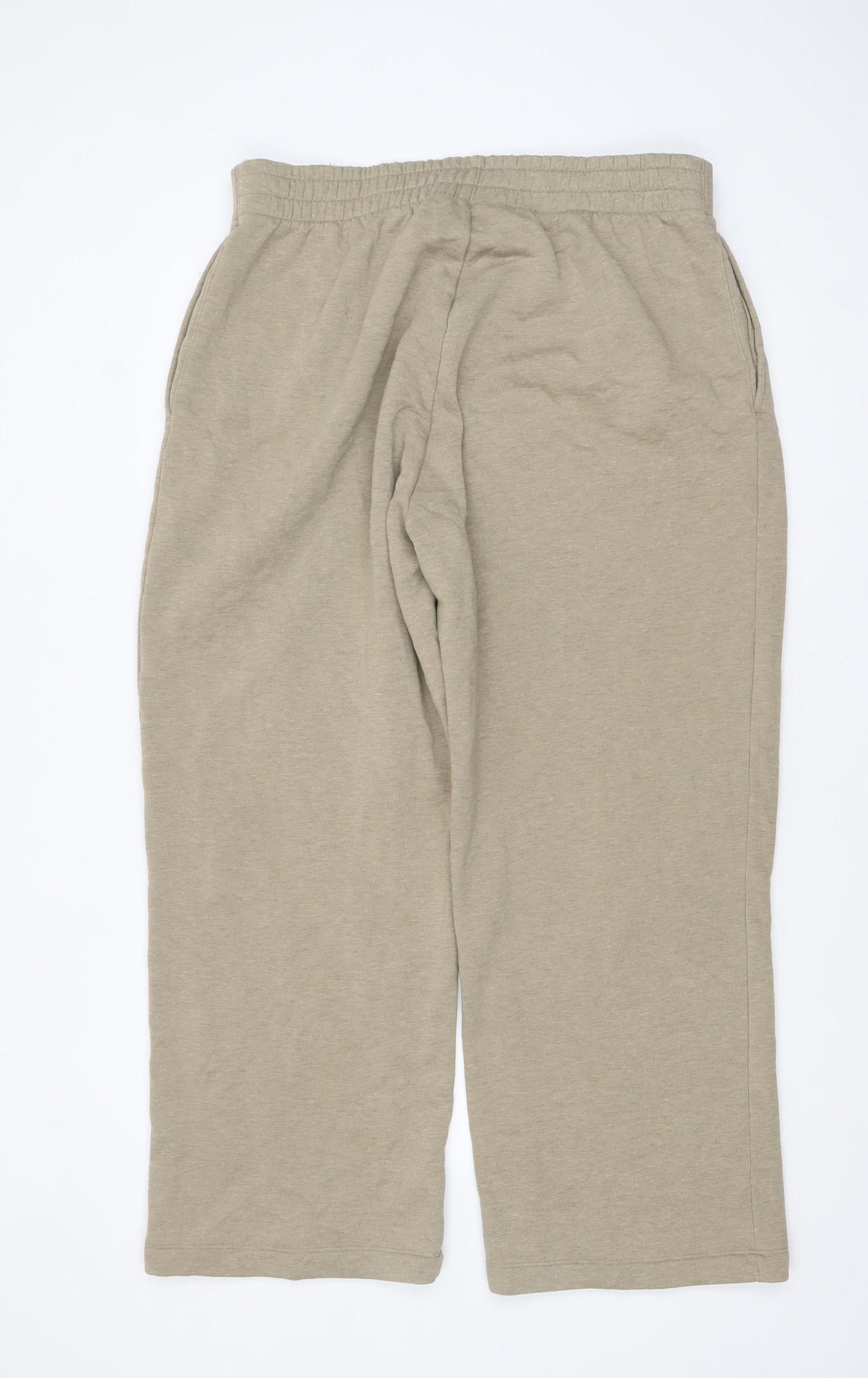 ASOS DESIGN Womens Beige L Relaxed Jersey Elastic Waist Trousers