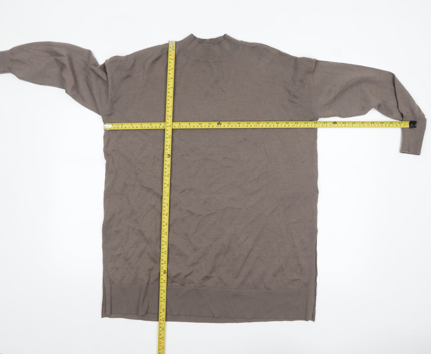 Uniqlo Women’s Brown Mock Neck Long Sleeve Tunic Jumper Size S