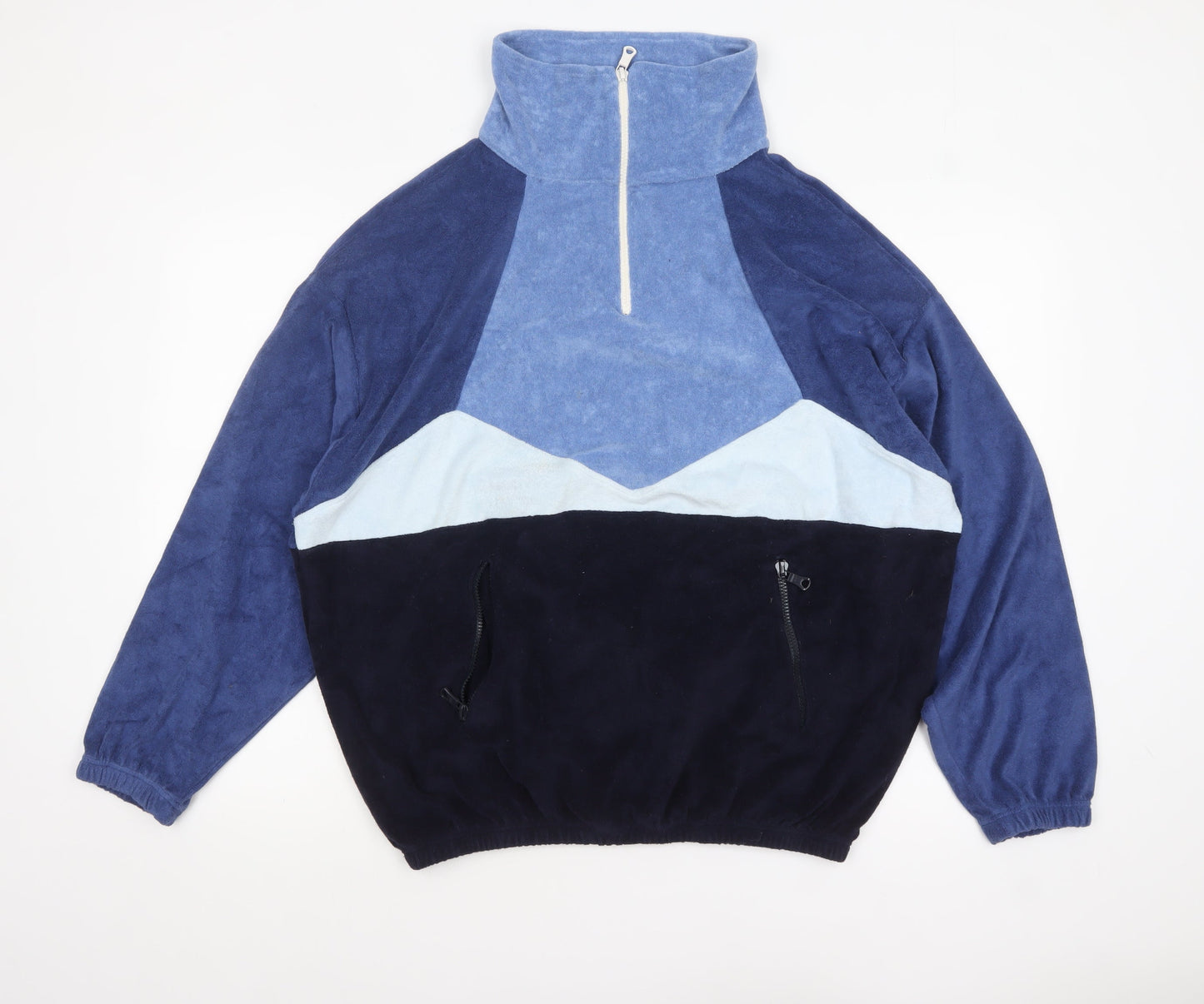 Howlin' Men's Blue Colour Block Fleece Half Zip Sweatshirt M