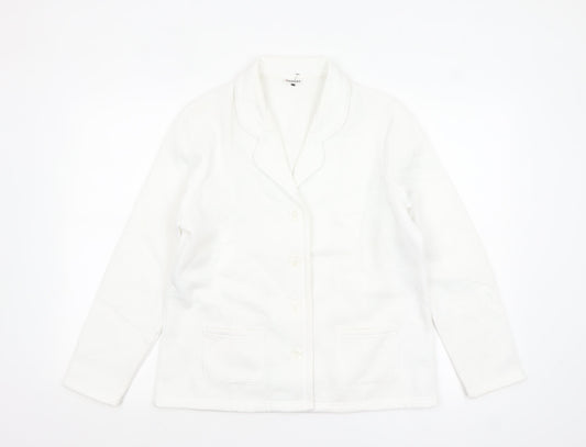 Damart Women White Size 14/16 Classic Blazer Long Sleeve Jacket