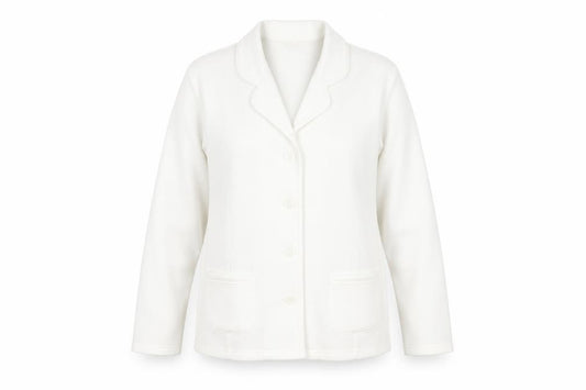 Damart Women White Size 14/16 Classic Blazer Long Sleeve Jacket