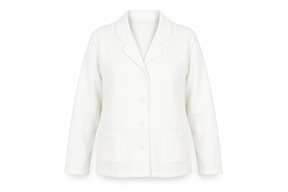 Damart Women White Size 14/16 Classic Blazer Long Sleeve Jacket