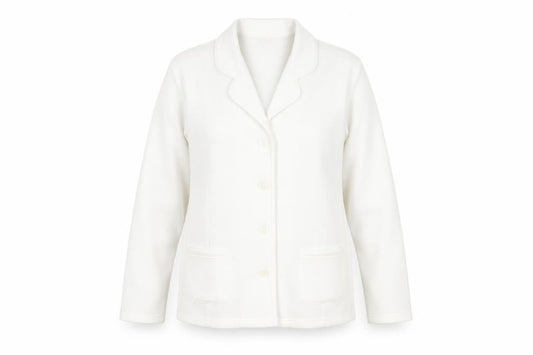 Damart Women White Size 14/16 Classic Blazer Long Sleeve Jacket