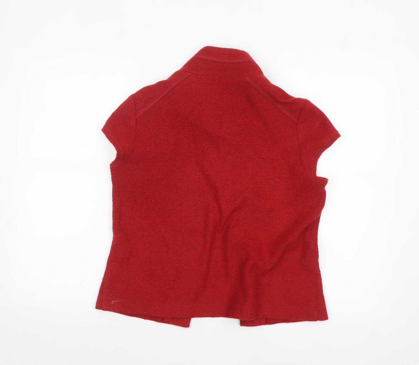 Steilmann Women's Red Short Sleeve Collared Cardigan Size 12