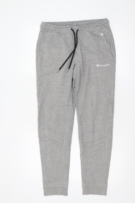 Champion Men's Grey Small Jogger Trousers with Drawstring Waist