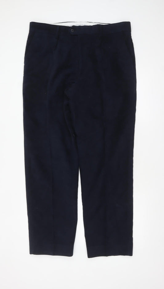 Joseph Turner Men's Blue Chino Trousers 38R Cotton Straight Leg