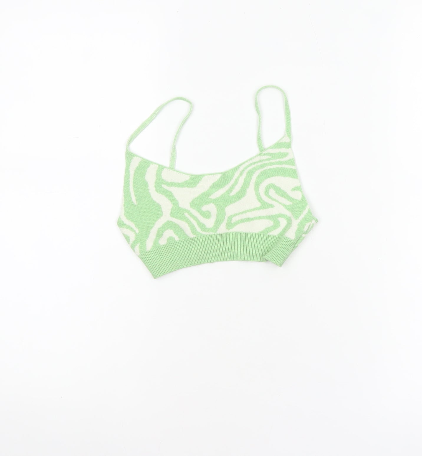 Motel Women’s Green Knit Camisole Tank Top XS Retro Style