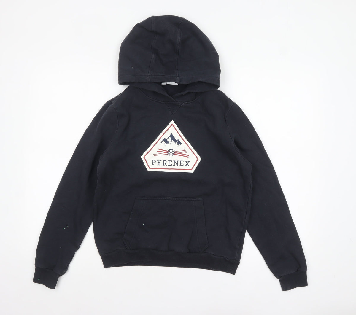 Pyrenex Boys Black 14 Years Pullover Hoodie 100% Cotton Graphic Print