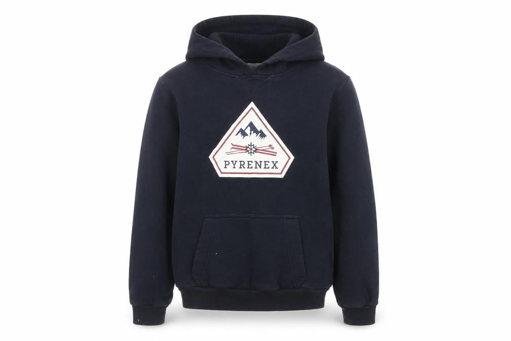 Pyrenex Boys Black 14 Years Pullover Hoodie 100% Cotton Graphic Print