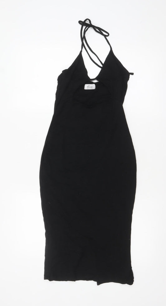 Oh Polly Women’s Black Halter Bodycon Dress Size 10