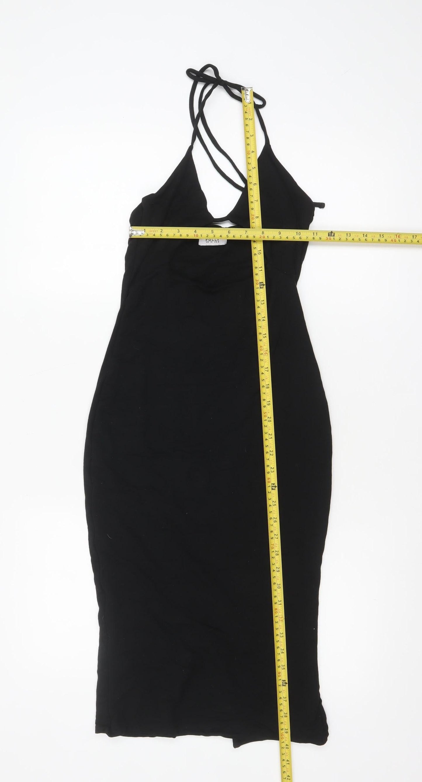 Oh Polly Women’s Black Halter Bodycon Dress Size 10