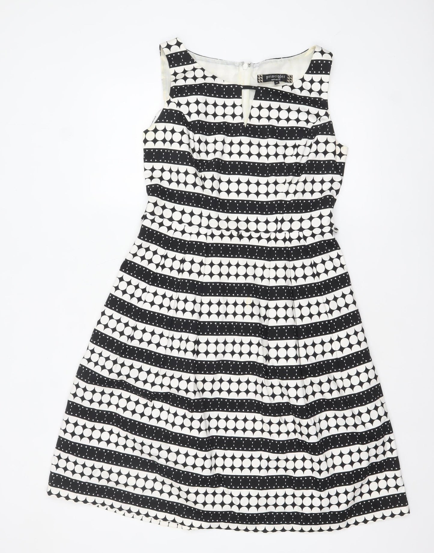 Principles by Ben de Lisi Women's Black Polka Dot A-Line Dress Size 12