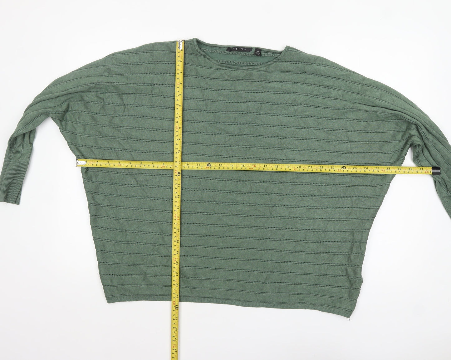 Cyrus Women Green 18 Plus Pullover Knit Jumper