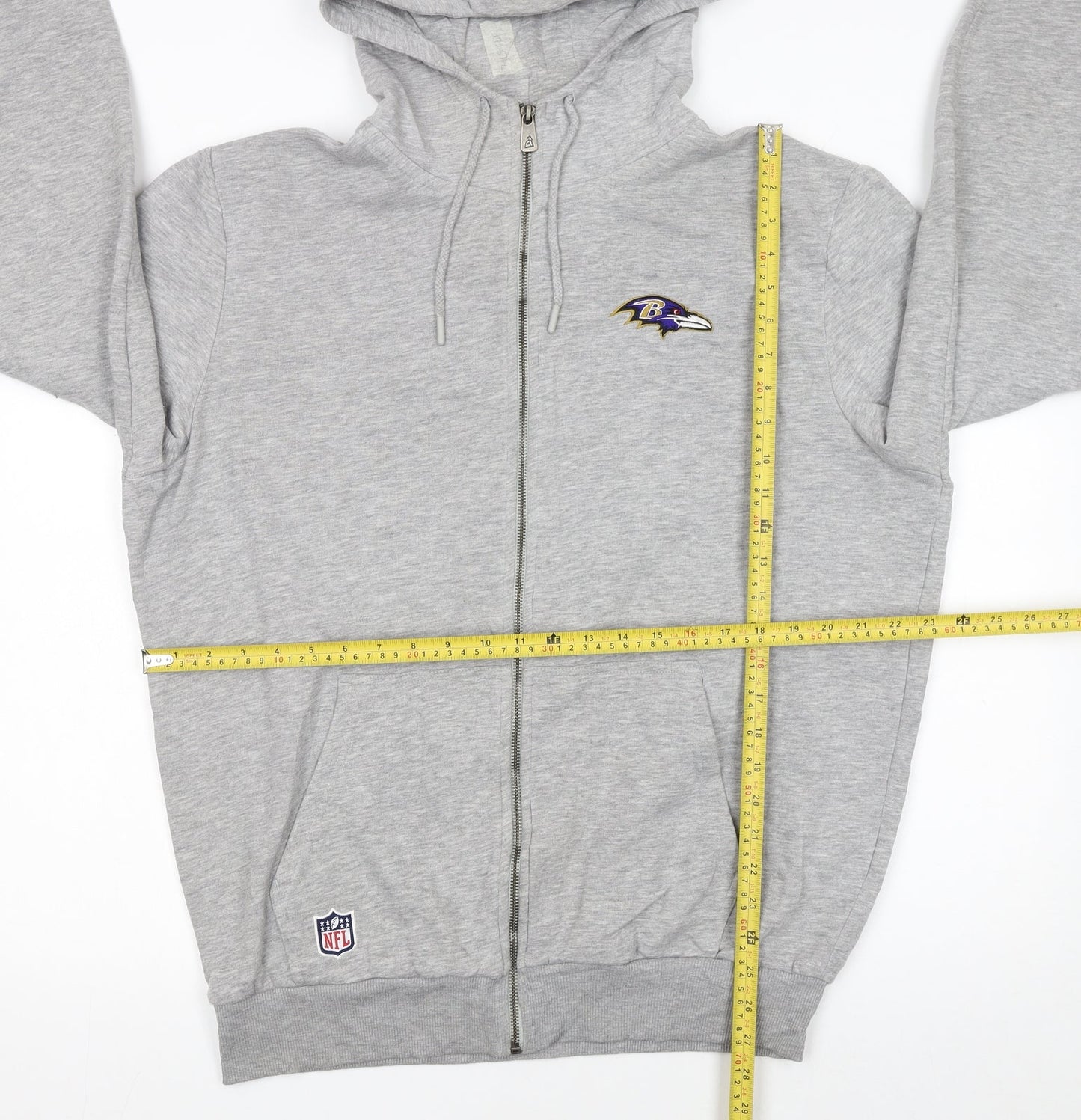 New Era Men’s Grey XL Full Zip Baltimore Ravens Hoodie