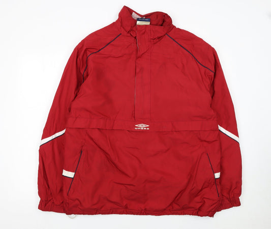 Umbro Men's Red L Windbreaker Jacket Reflective Sportswear