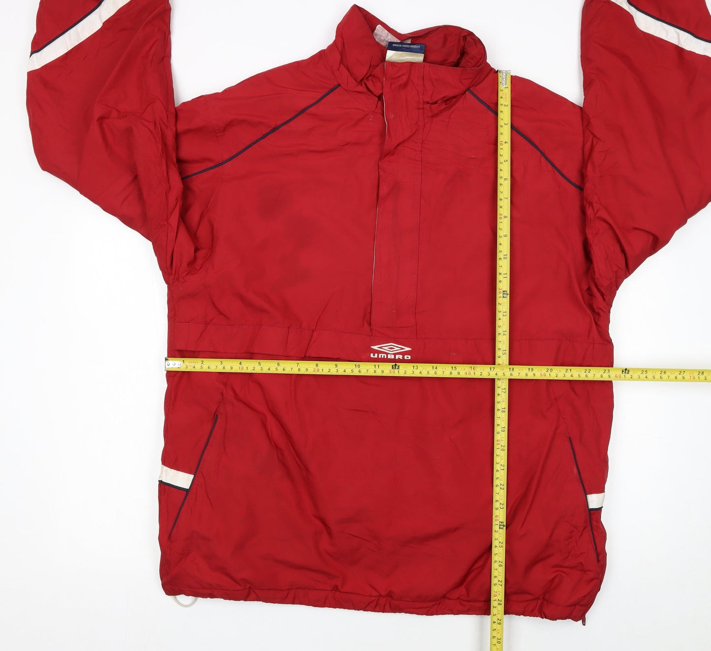 Umbro Men's Red L Windbreaker Jacket Reflective Sportswear