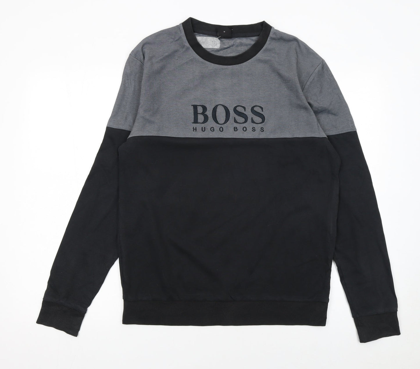 Hugo Boss Men's Grey & Black Logo Sweatshirt M Regular Fit