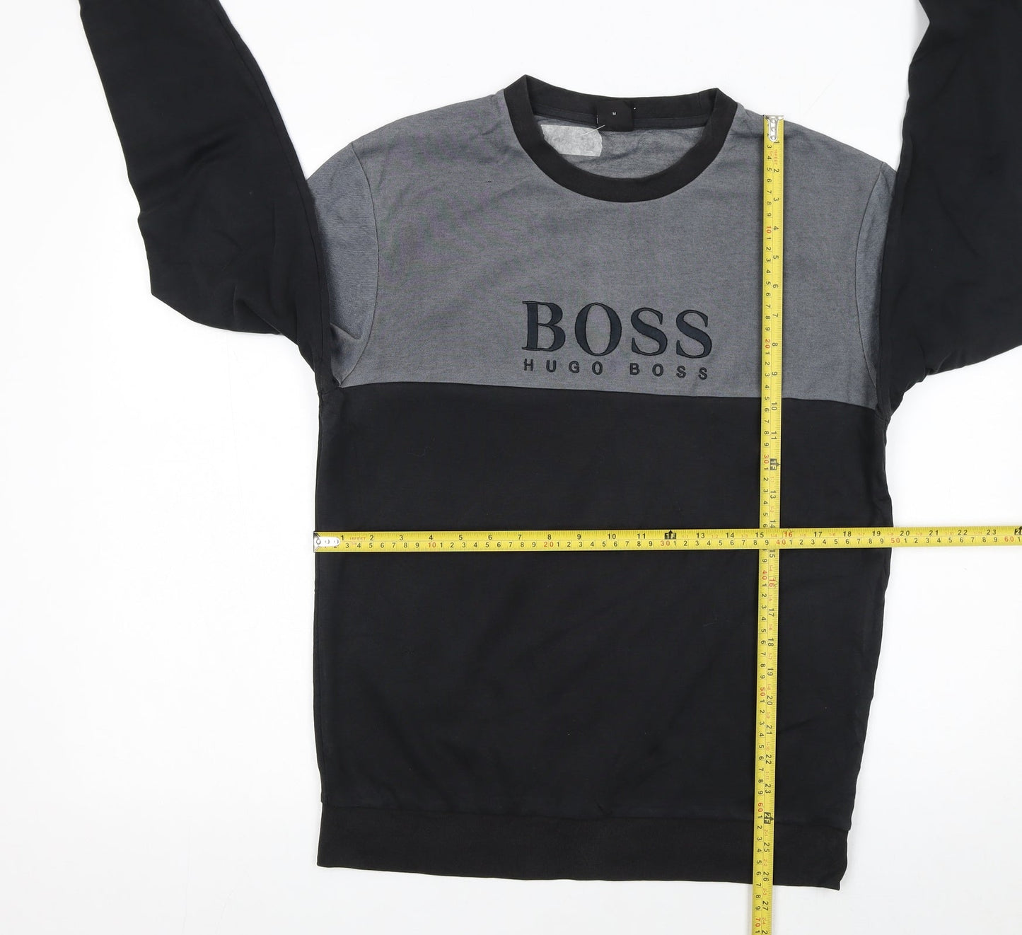 Hugo Boss Men's Grey & Black Logo Sweatshirt M Regular Fit
