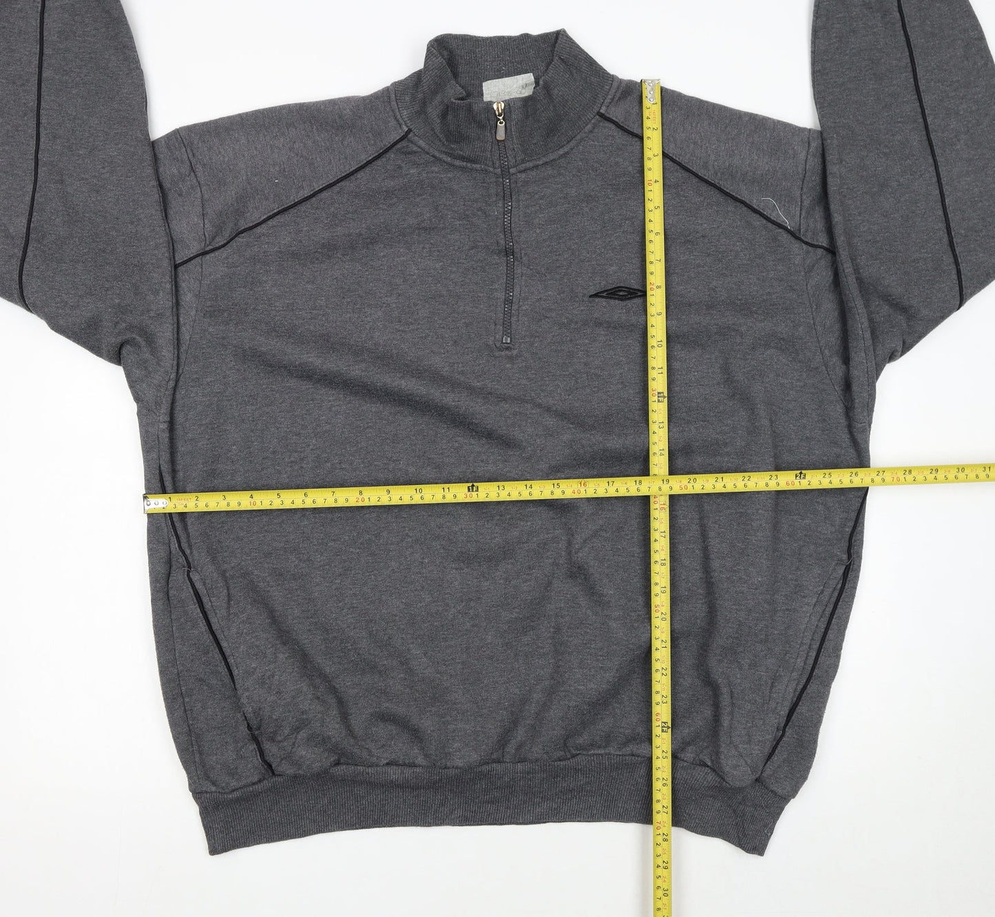 Umbro Men's Grey 2XL 1/4 Zip Pullover Sweatshirt