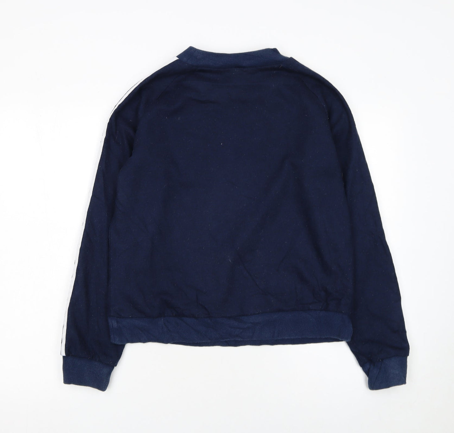 Adidas Women Navy Blue Crew Neck Long Sleeve Sweatshirt UK 12