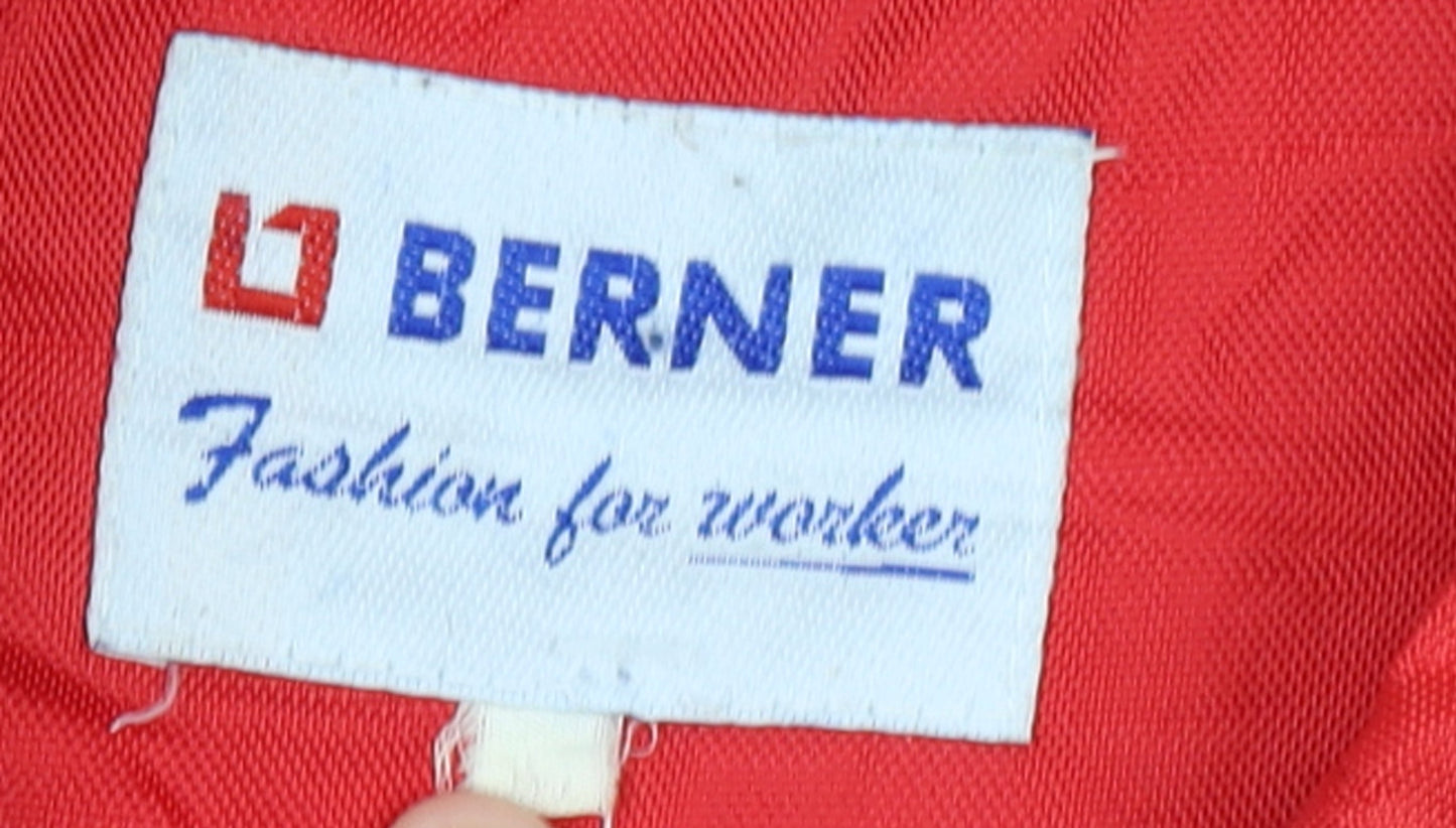 Berner Men's Red Hooded Windproof Parka Jacket Size L