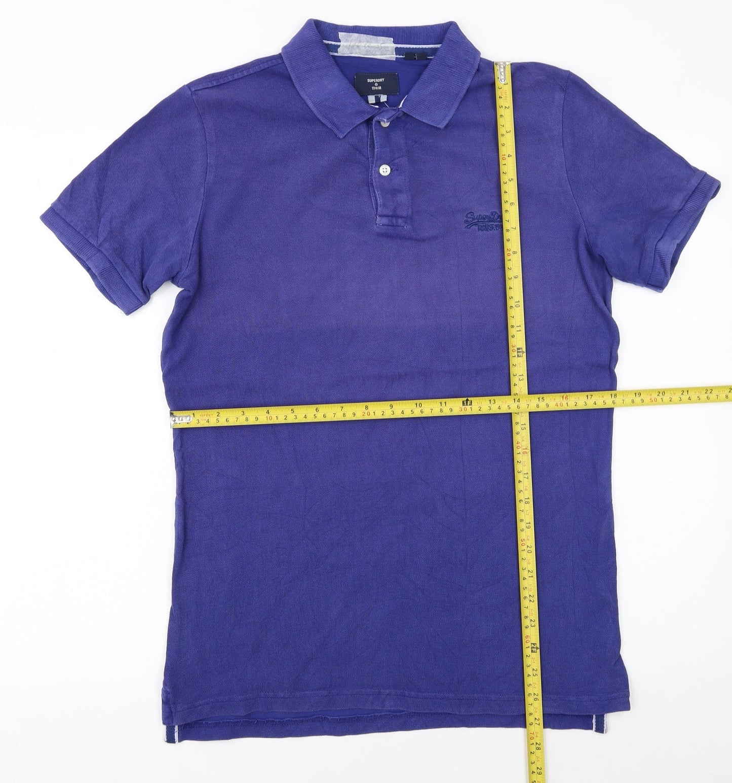 Superdry Men's Purple Short Sleeve Cotton Polo Shirt Size S