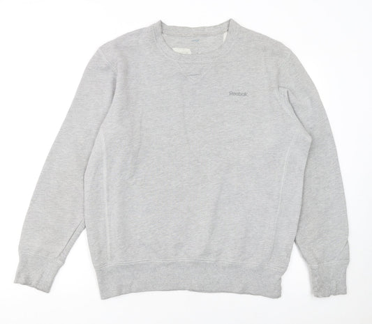 Reebok Mens Grey Pullover Crew Neck Sweatshirt Size M
