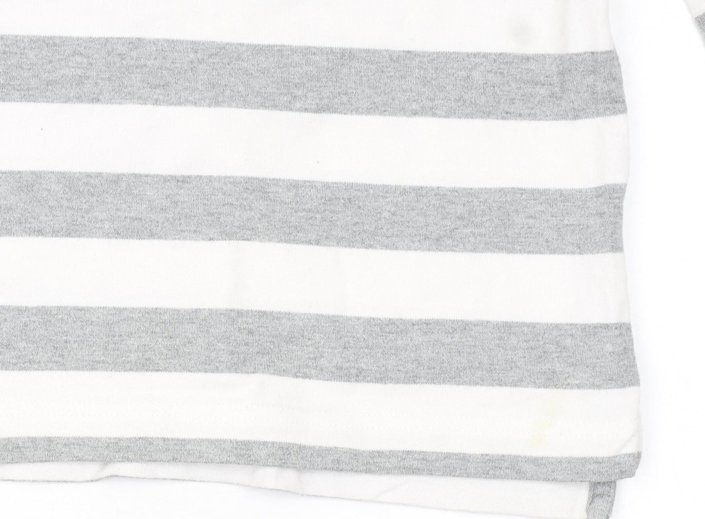 McGregor Men's Grey White Striped Long Sleeve Polo Shirt L