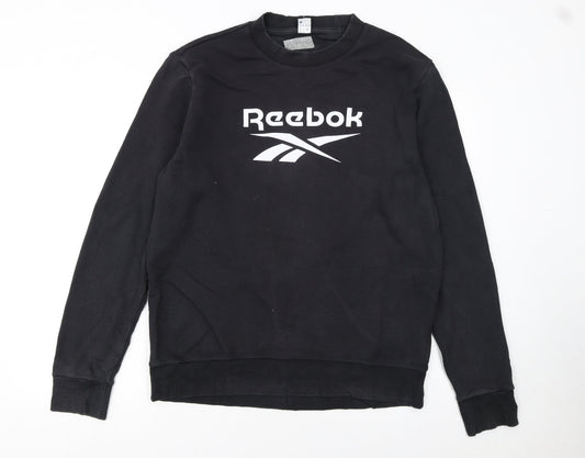 Reebok Men's Black Crew Neck Sweatshirt Size M Cotton Blend