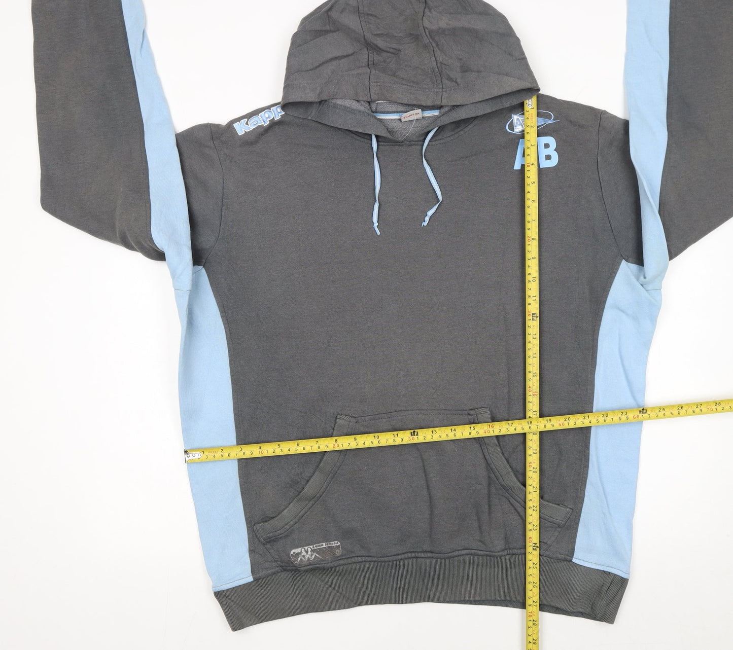 Kappa Men's Grey 2XL Pullover Hoodie Sports Logo Sweatshirt