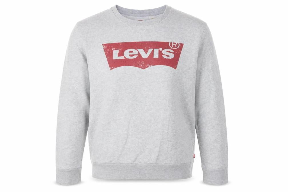 Levi's Men's Grey Logo Crew Neck Pullover Sweatshirt M