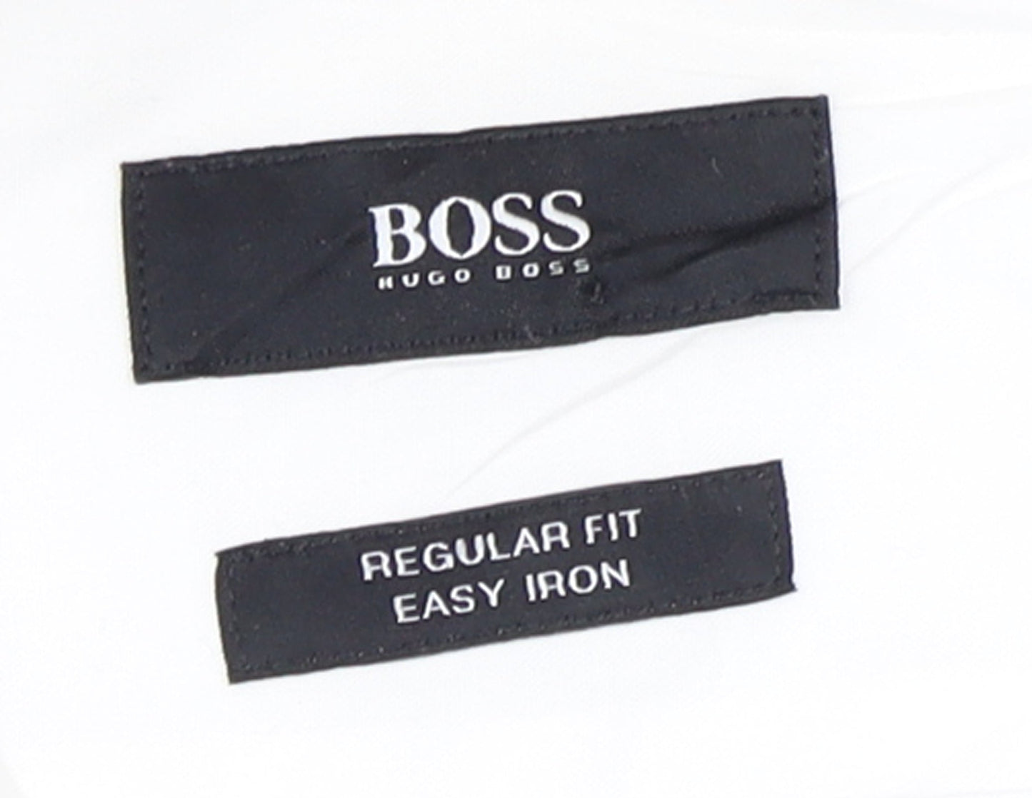 Hugo Boss Men's White Regular Fit Long Sleeve Cotton Button-Up Shirt M 40in