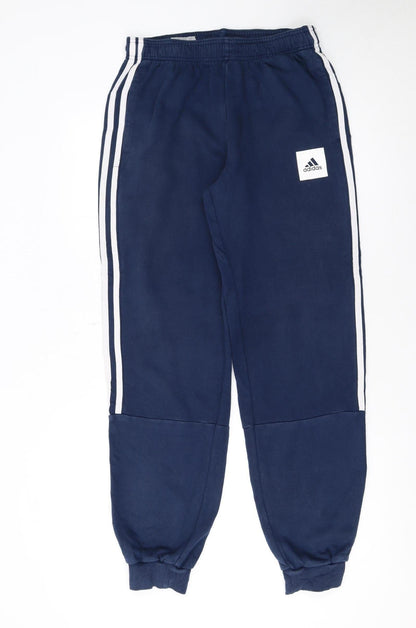 Adidas Mens Blue XL Jogger Sweatpants with Stripes