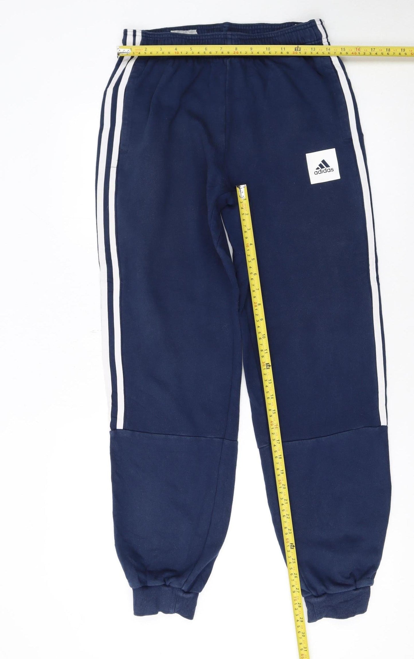 Adidas Teens Blue XL Jogger Sweatpants with Stripes