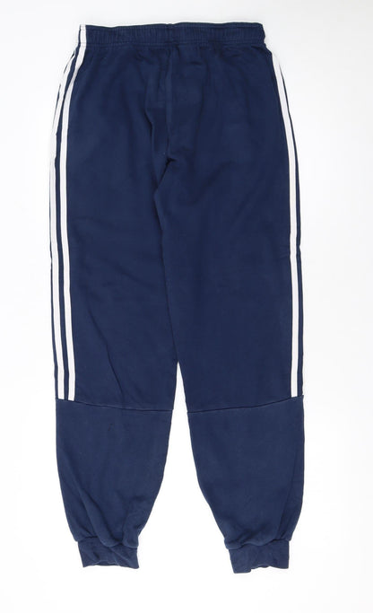 Adidas Mens Blue XL Jogger Sweatpants with Stripes