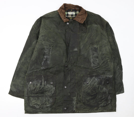 Mc Orvis Men’s Green Waxed Cotton Mid-Length Jacket M Outdoor Coat