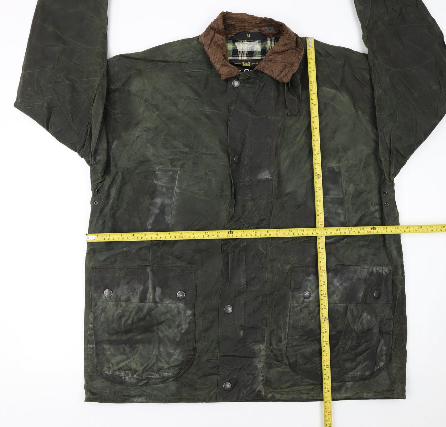 Mc Orvis Men’s Green Waxed Cotton Mid-Length Jacket M Outdoor Coat