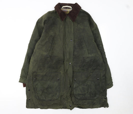 Marks and Spencer Men's Green Waxed Overcoat Jacket Size 36 Regular