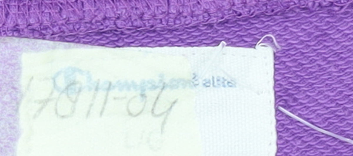 Champion Girls Purple Crew Neck Sweatshirt Size L Cotton Blend Logo Print