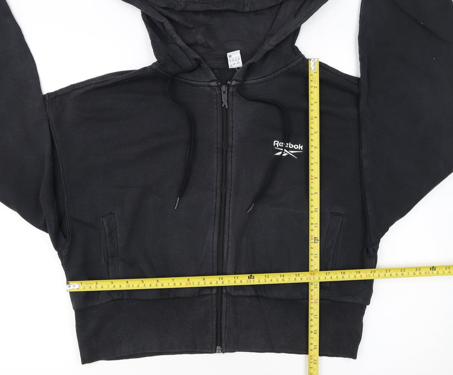 Reebok Women's Black Full Zip Hoodie Medium 12-14 Hooded Sweatshirt