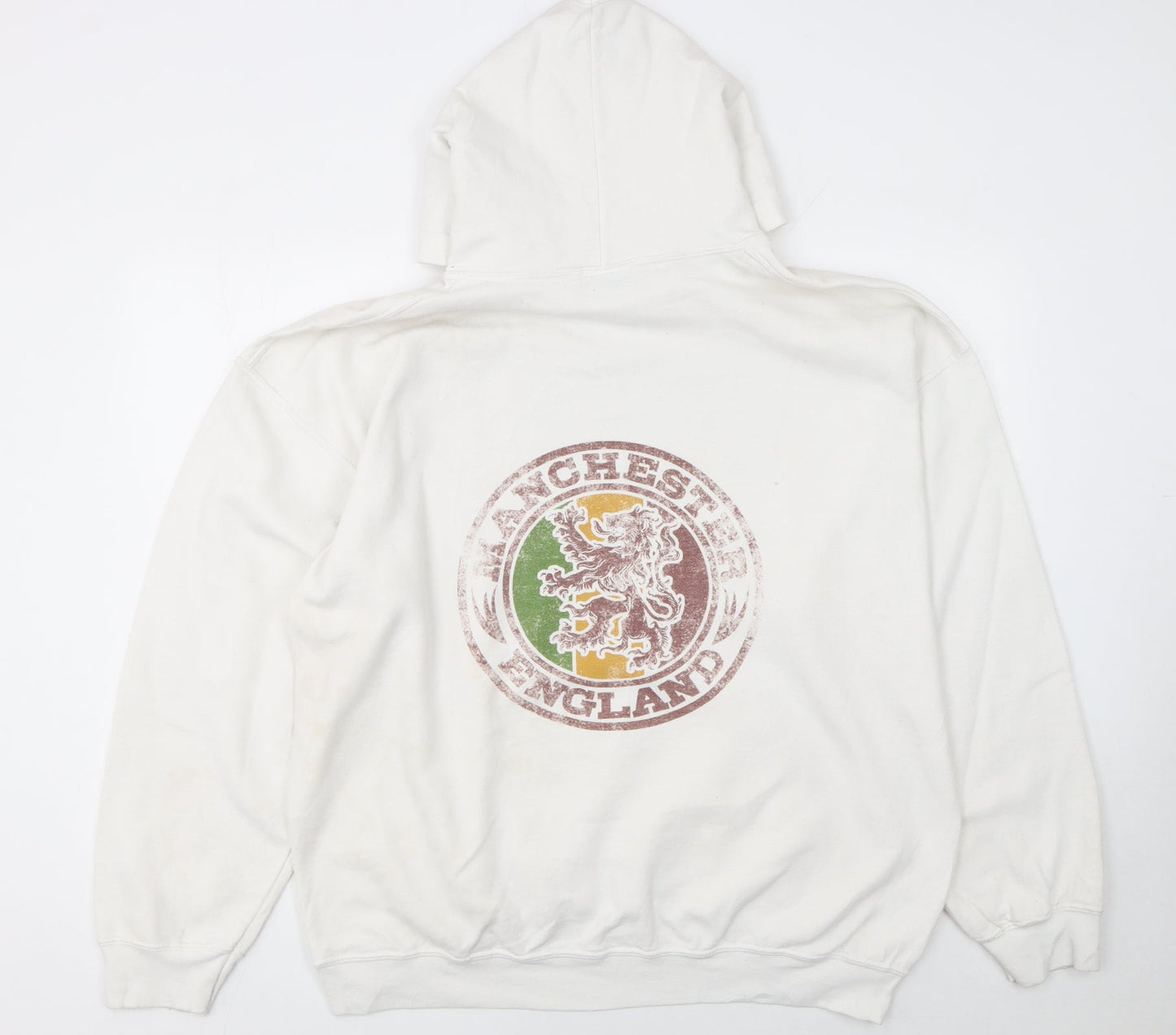 Bob Marley Men's White XL Pullover Hoodie Graphic Print Fleece