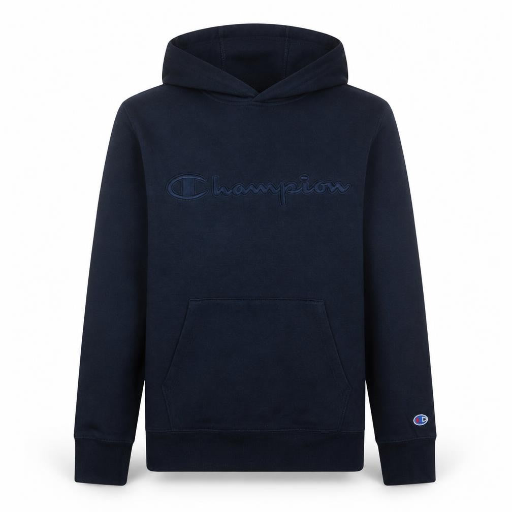 Champion Men's Blue Pullover Hoodie Medium Embroidered Logo Fleece