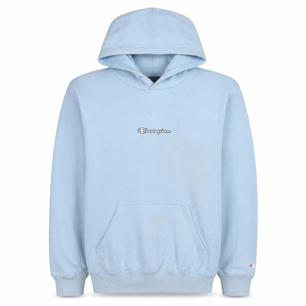 Champion Men's Blue Pullover Hoodie Medium Logo Fleece Sweatshirt