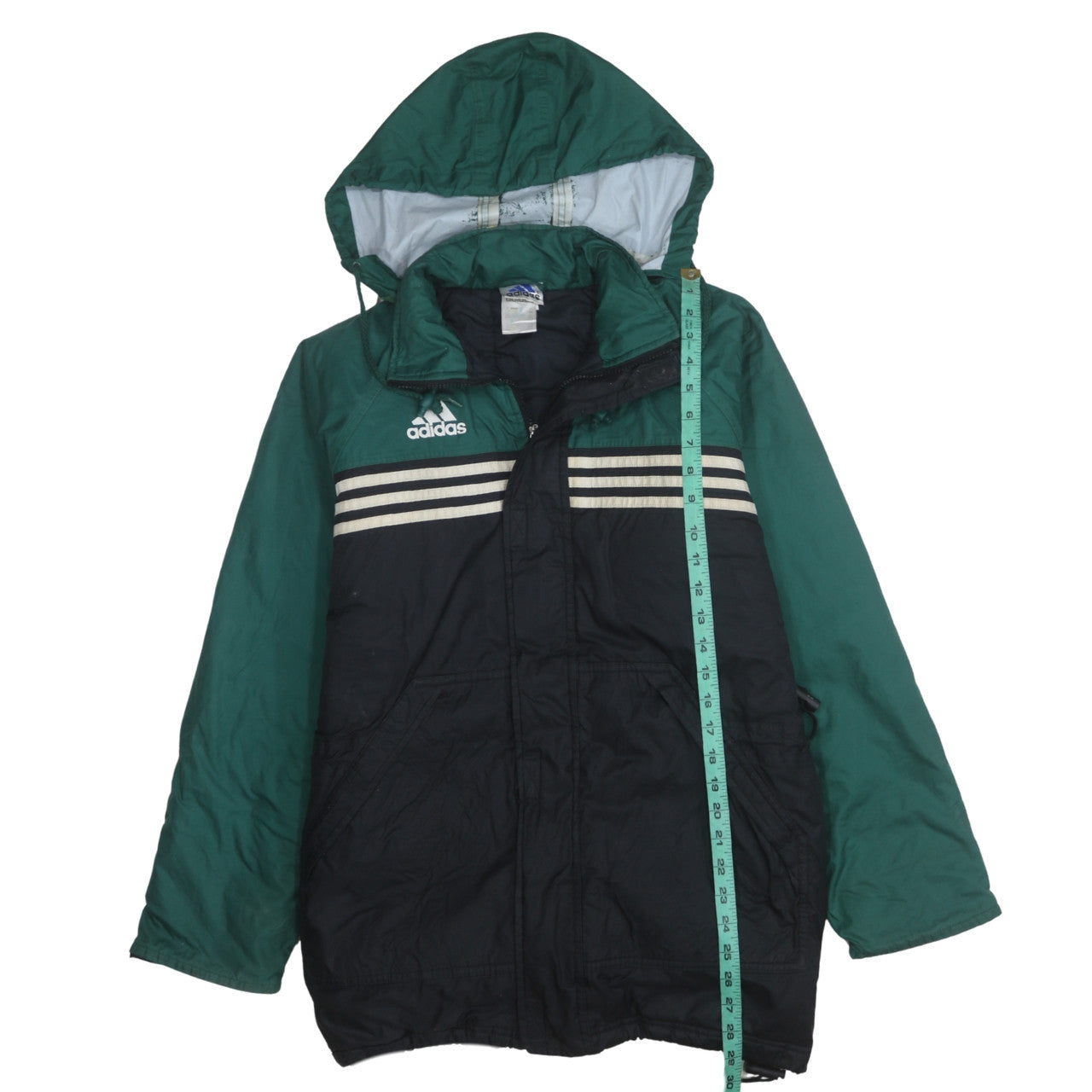 Adidas Men’s Green & Black Windbreaker Jacket L Hooded Sportswear