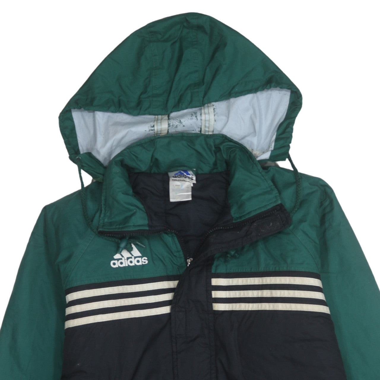 Adidas Men’s Green & Black Windbreaker Jacket L Hooded Sportswear