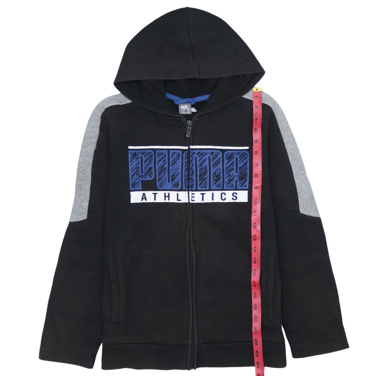 Puma Boys Black Full Zip Hoodie 13-14 Years Athletic Fleece Sweatshirt