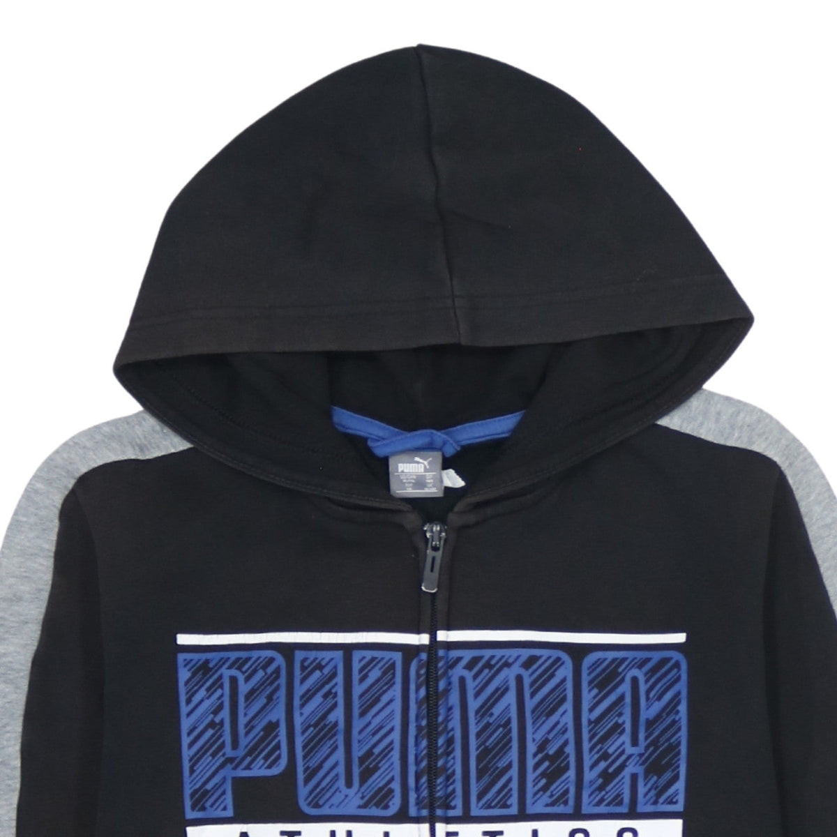 Puma Boys Black Full Zip Hoodie 13-14 Years Athletic Fleece Sweatshirt