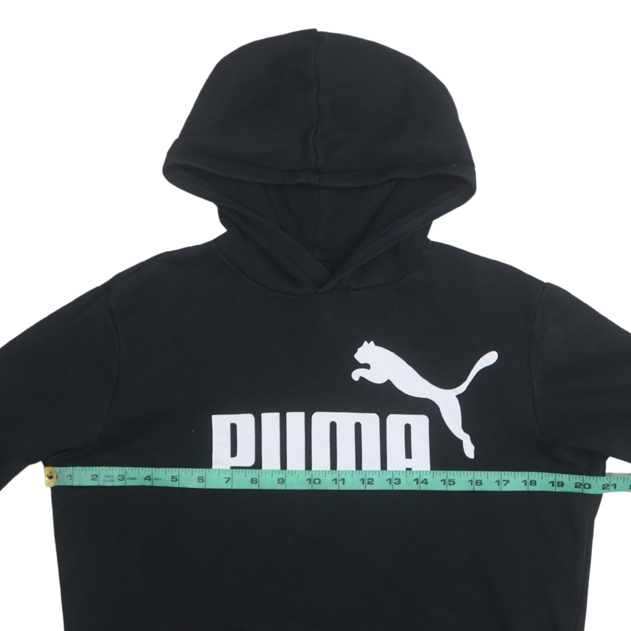 Puma Boys Black Pullover Hoodie 15-16 Years Logo Fleece Sweatshirt