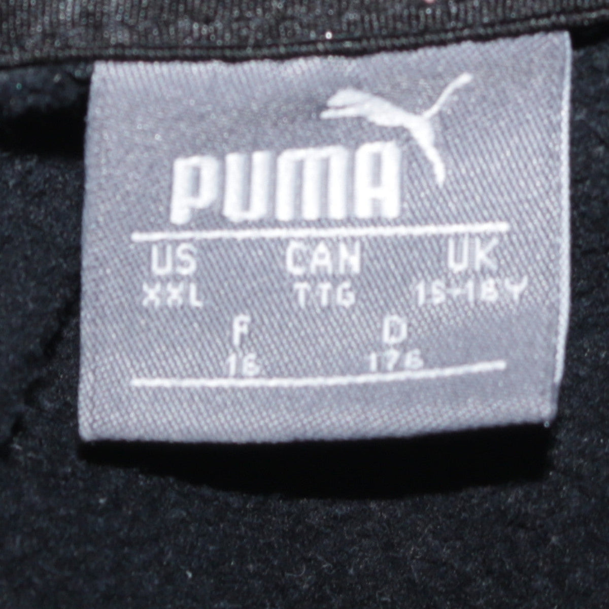 Puma Boys Black Pullover Hoodie 15-16 Years Logo Fleece Sweatshirt